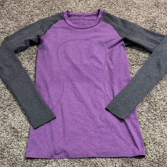 lululemon athletica Tops - lululemon athletica Purple and Charcoal Long Sleeve Tee